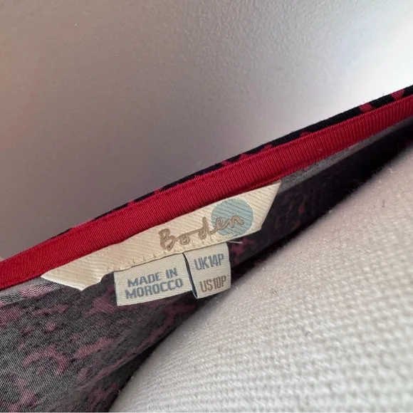 Boden Red Sleeveless Empire Waist Lotus Paisley Maxi Dress Size 10P - Picture 5 of 8